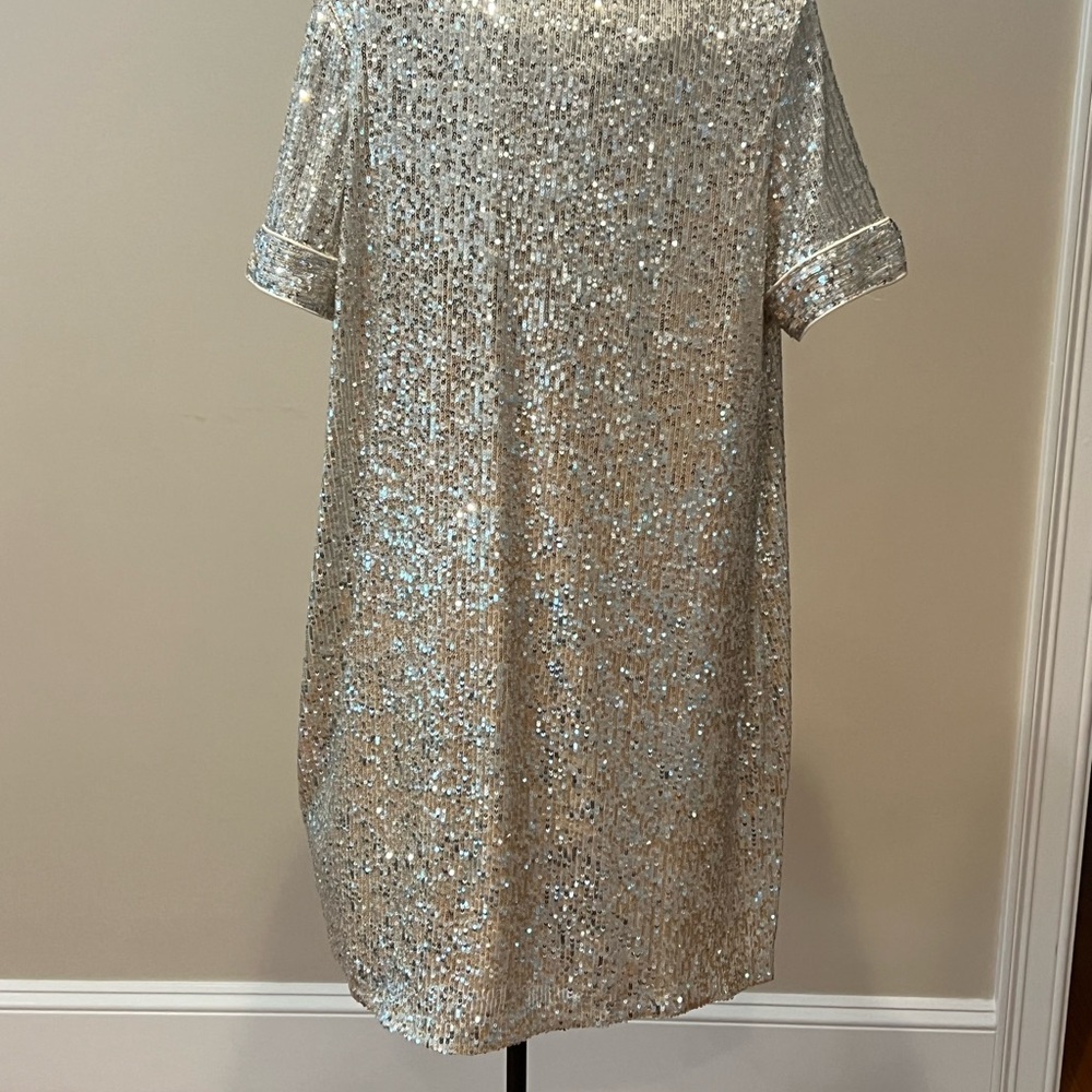 Dillards size XL knee length short sleeve sequined party dress. Worn once